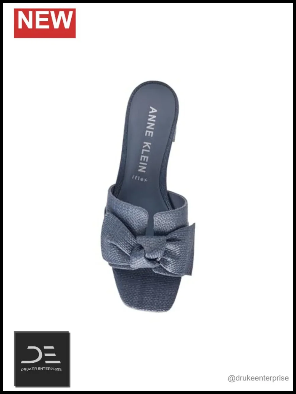 Anne Klein Kizmet Heeled Sandals PU Block Heel Slip On Bow